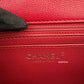 CHANEL 17B Red Caviar Quilted Classic Rectangular Mini Silver Hardware
