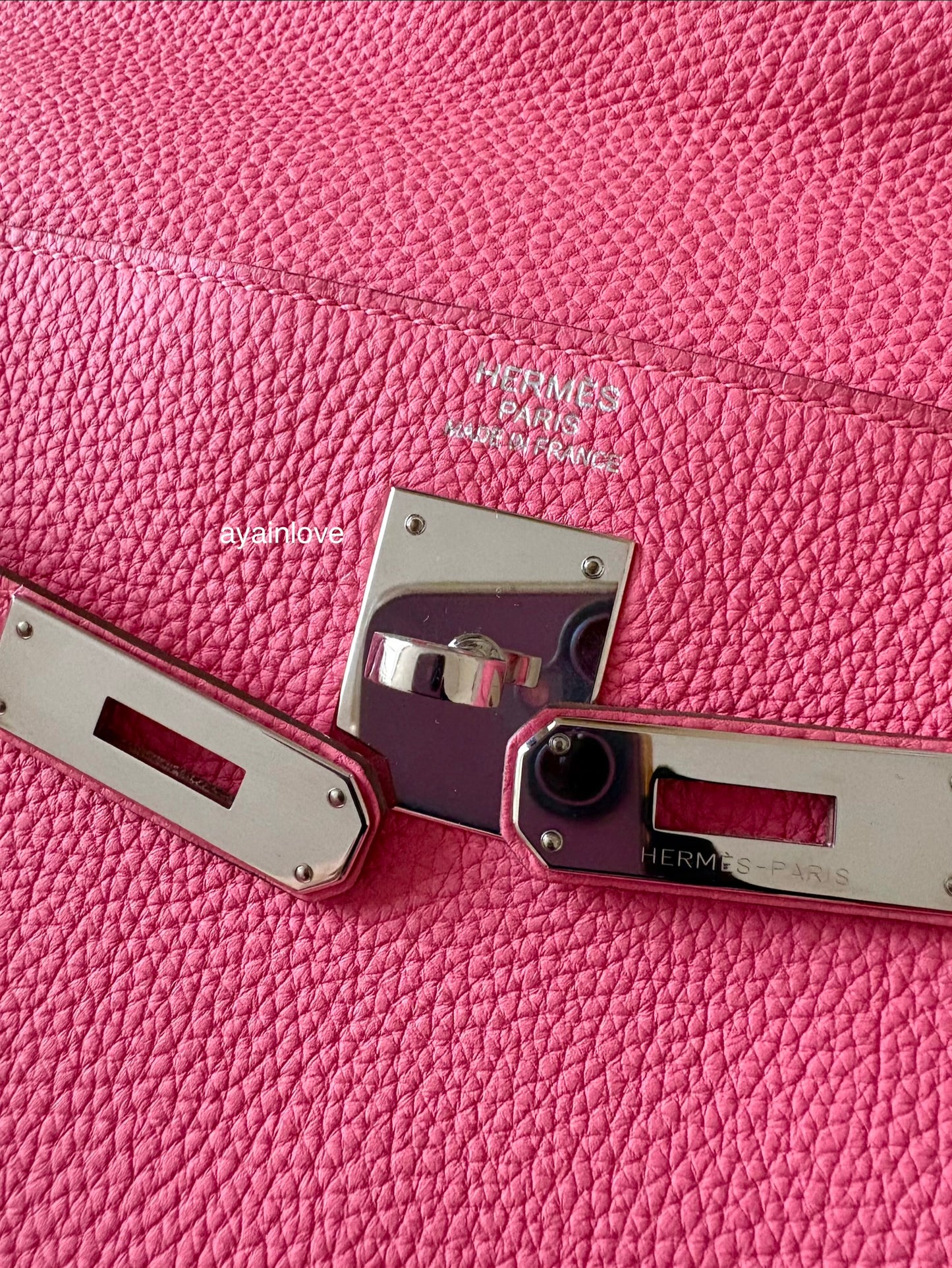 HERMES Kelly 35 Pink Rose Lipstick Togo Palladium Hardware Q Square Stamp