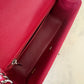CHANEL 17B Red Caviar Quilted Classic Rectangular Mini Silver Hardware