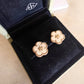 Van Cleef Arpels VCA Lucky Spring Plum Blossom Mother of Pearl 18KT Rose Gold Earrings