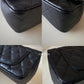 CHANEL 18B Black Caviar Quilted Rectangular Mini Flap Bag Light Gold Hardware