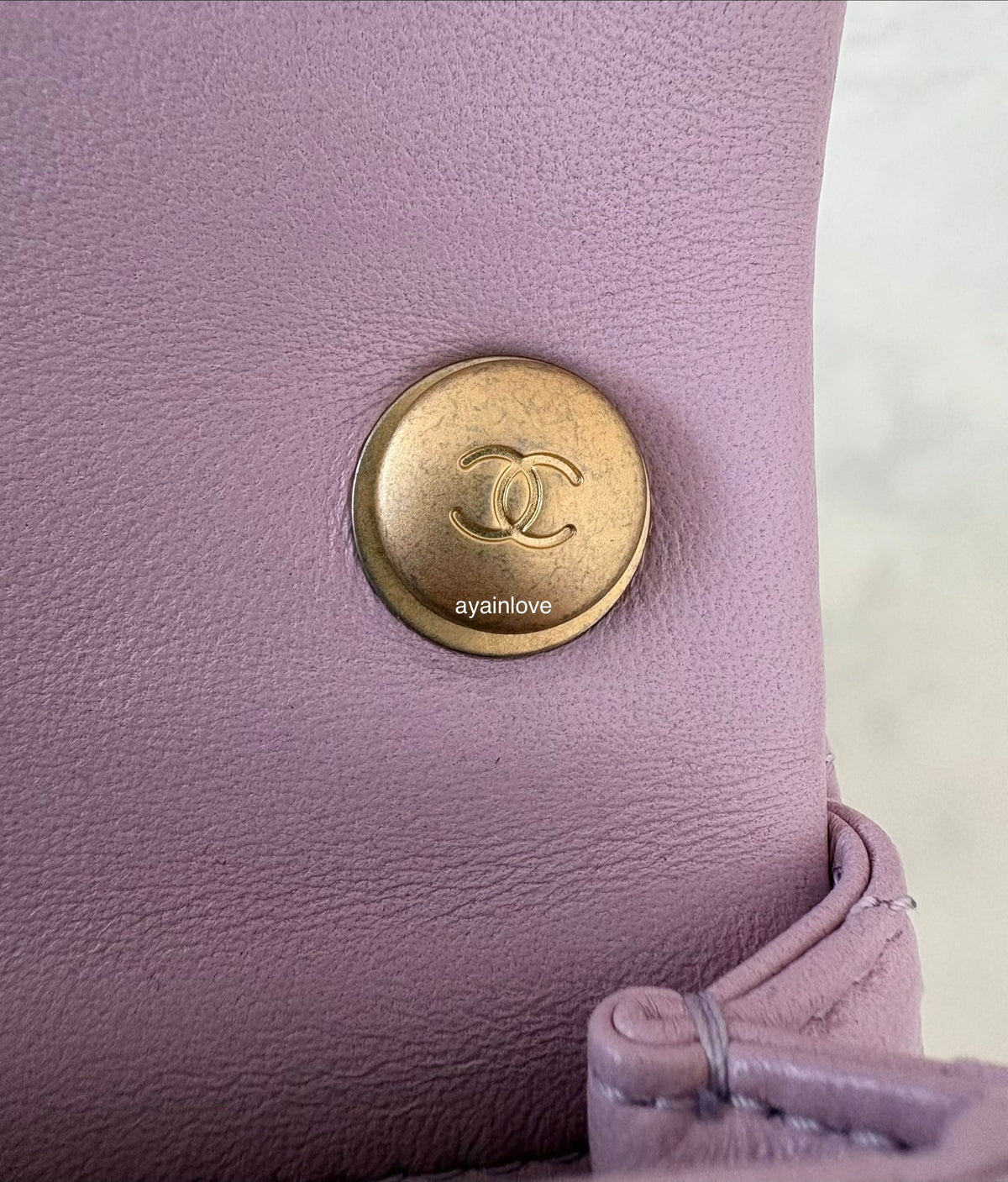 CHANEL 24S Pink Lambskin Twin Pearls Quilted Mini Flap Bag Adjustable Gold Hardware