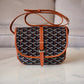 GOYARD Belvedere PM Goyardline Canvas/Calfskin Tan Black Messenger Bag Silver Hardware