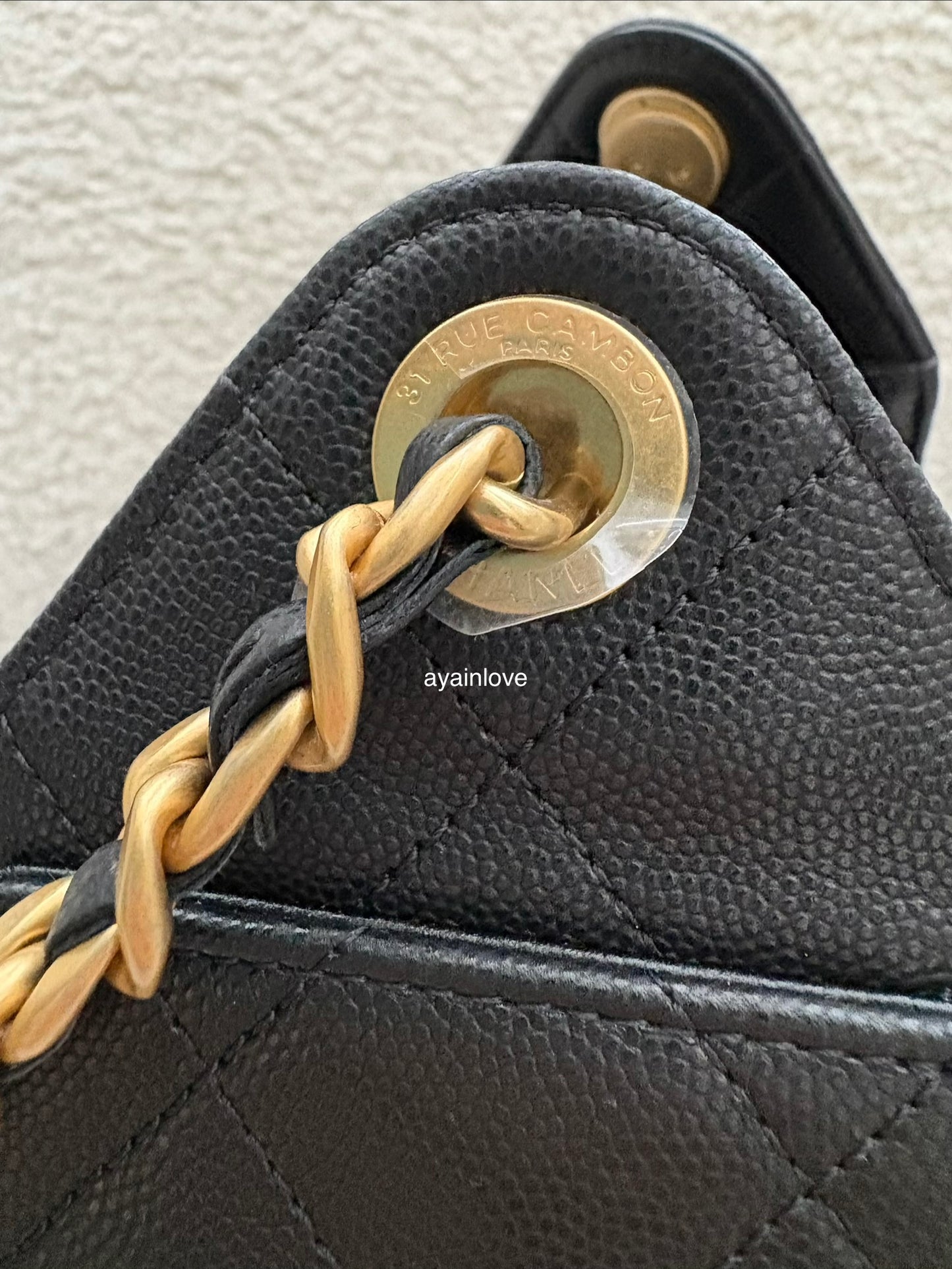 CHANEL 25 Mini Black Caviar Microchipped Bag Gold Hardware