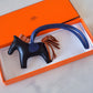 HERMES Rodeo PM Tricolour Black/Gold/Bleu Saphir Bag Charm