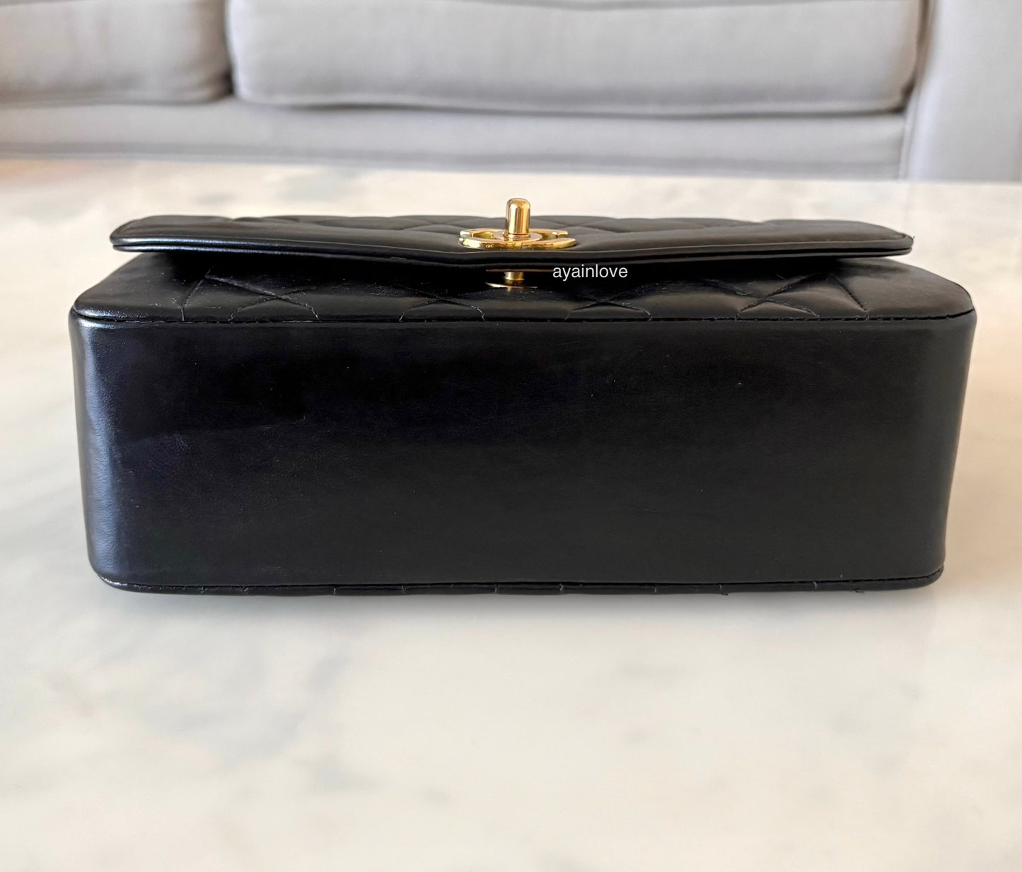 CHANEL Vintage Black Quilted Lambskin Small Diana Flap Bag 24KT Gold Plated Hardware Series 3