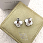 VAN CLEEF ARPELS VCA 18KT White Gold Guilloche Vintage Alhambra Earrings