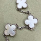 Van Cleef Arpels VCA 5 Motifs Bracelet White Mother of Pearl 18KT White Gold Vintage Alhambra