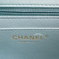 CHANEL 2022 Turquoise Blue Lambskin Microchipped Quilted Square Mini Flap Bag Light Gold Hardware