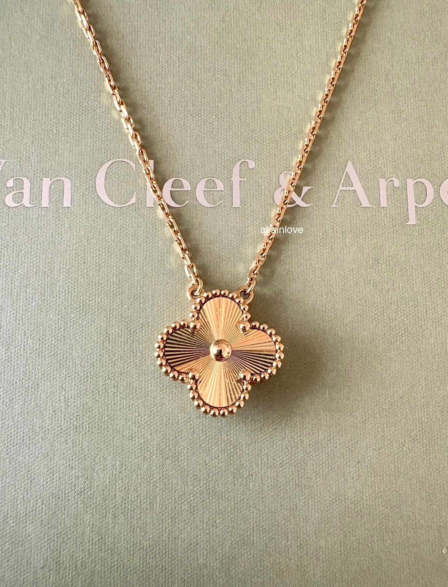 VAN CLEEF ARPELS VCA 18KT Yellow Gold Guilloche Vintage Alhambra Pendant Necklace