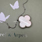 Van Cleef Arpels VCA White Mother of Pearl Magic Alhambra Pendant Necklace 18KT White Gold