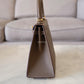 HERMES Kelly 25 Etoupe Epsom Bag Gold Hardware W Stamp