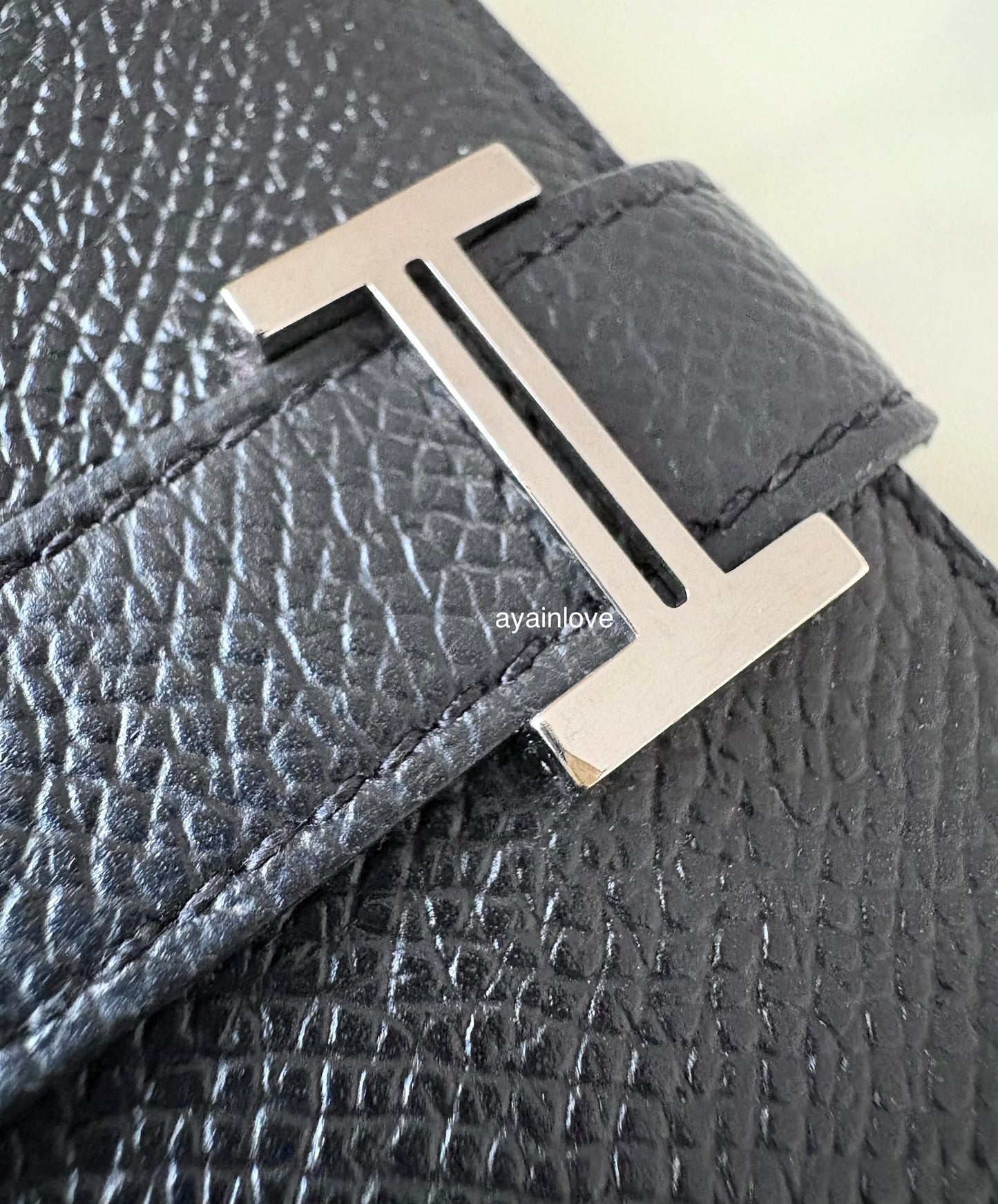 HERMES Bearn Compact Wallet Epsom Black Noir Palladium Hardware C Stamp