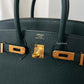 HERMES Birkin 25 Vert Cypress Togo Bag Gold Hardware U Stamp