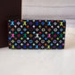 LOUIS VUITTON LV Black Murakami Multicolour Sarah Wallet Gold Hardware