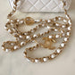 CHANEL Iridescent White Caviar Rectangular Vanity on Adjustable Chain Strap Oversized CC Gold Hardware