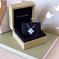 VAN CLEEF ARPELS VCA 18KT White Gold Limited 2022 Holiday Pendant Tiffany Blue Diamond Vintage Alhambra