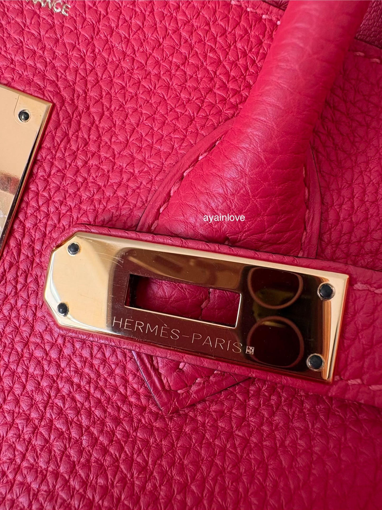 HERMES Birkin 35 Togo Rouge Pivoine Gold Hardware R Stamp