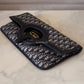 DIOR Blue Oblique Jacquard Fold Over Clutch Bag