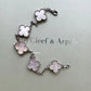 Van Cleef Arpels VCA 5 Motifs Bracelet White Mother of Pearl 18KT White Gold Vintage Alhambra