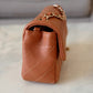 CHANEL 22S Caramel Brown Lamb Skin Rectangular Mini Light Gold Hardware