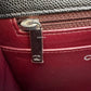 CHANEL 17B Black Caviar (Burgundy Interior) Quilted Square Mini Flap Bag Silver Hardware