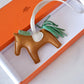 HERMES Rodeo PM Tricolour Sesame/Vert Criquet/Craie Bag Charm