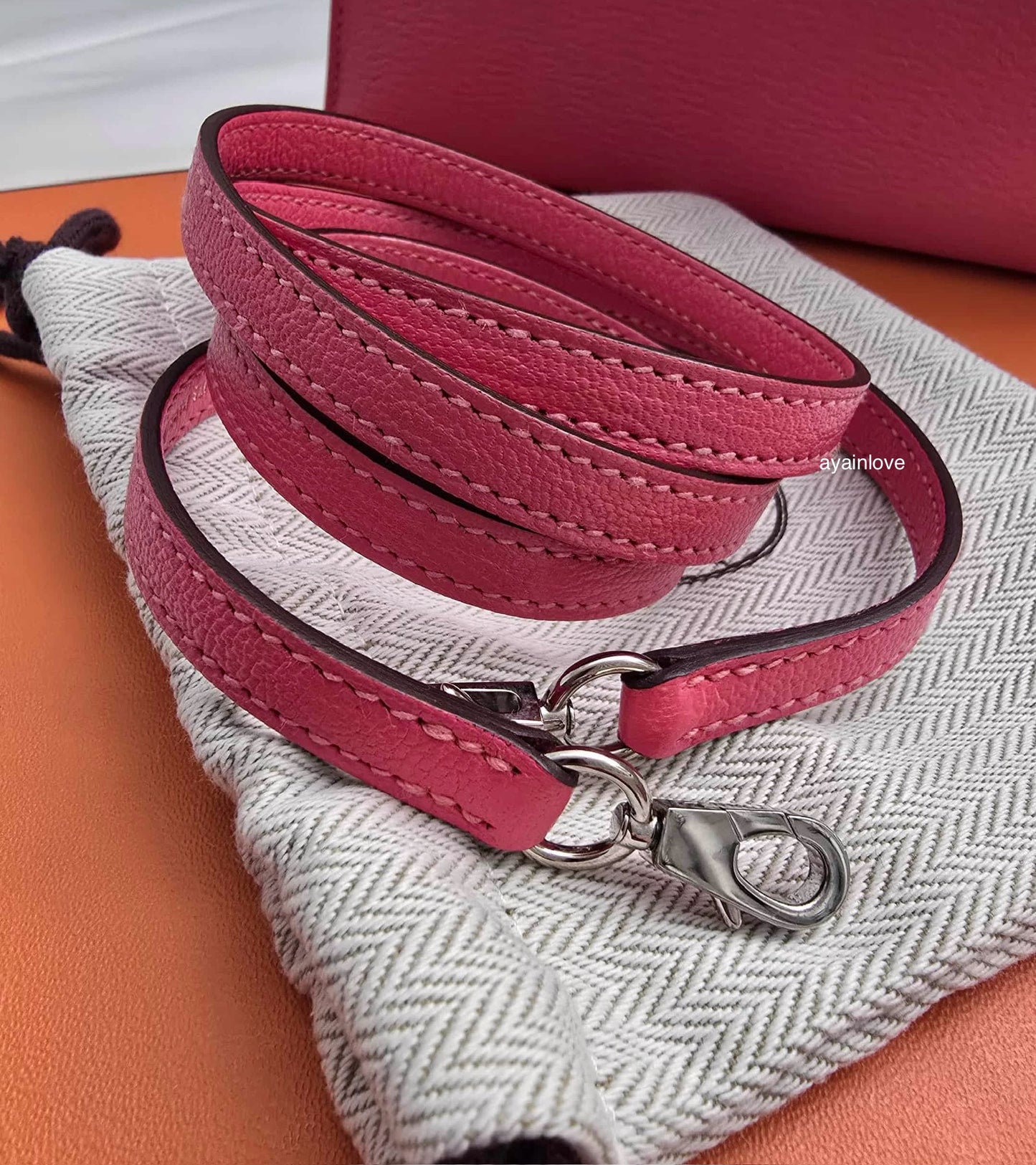 HERMES Mini Kelly 20 Pink Rose Lipstick Chèvre Mysore Palladium Hardware D Stamp