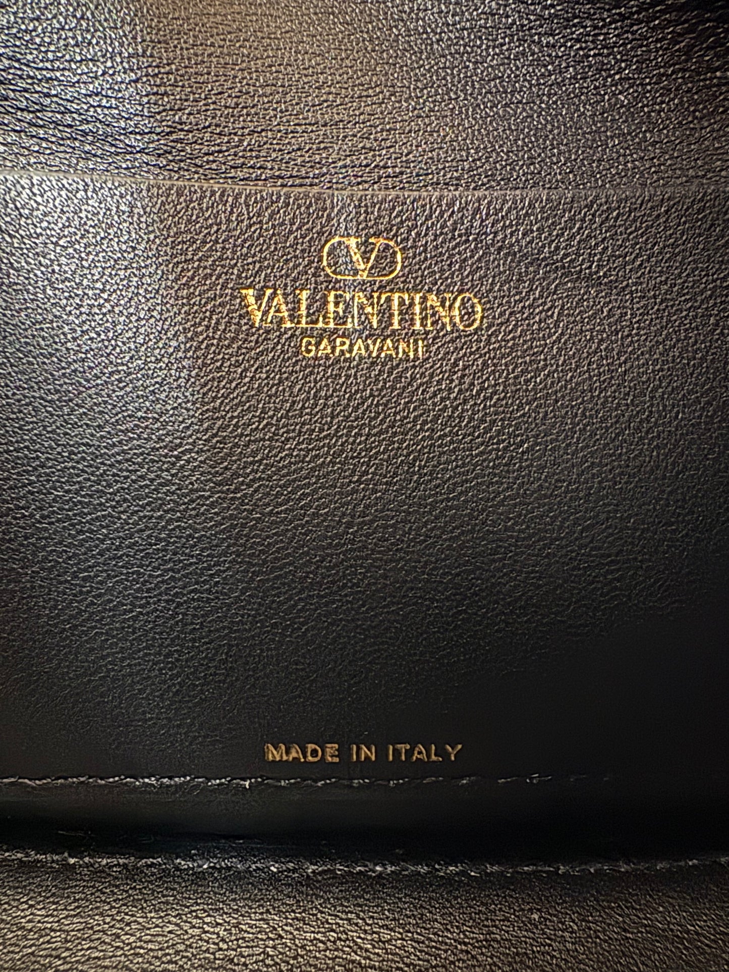 VALENTINO Vlogo Black Moon Zip Up Mini Hobo Bag Gold Hardware