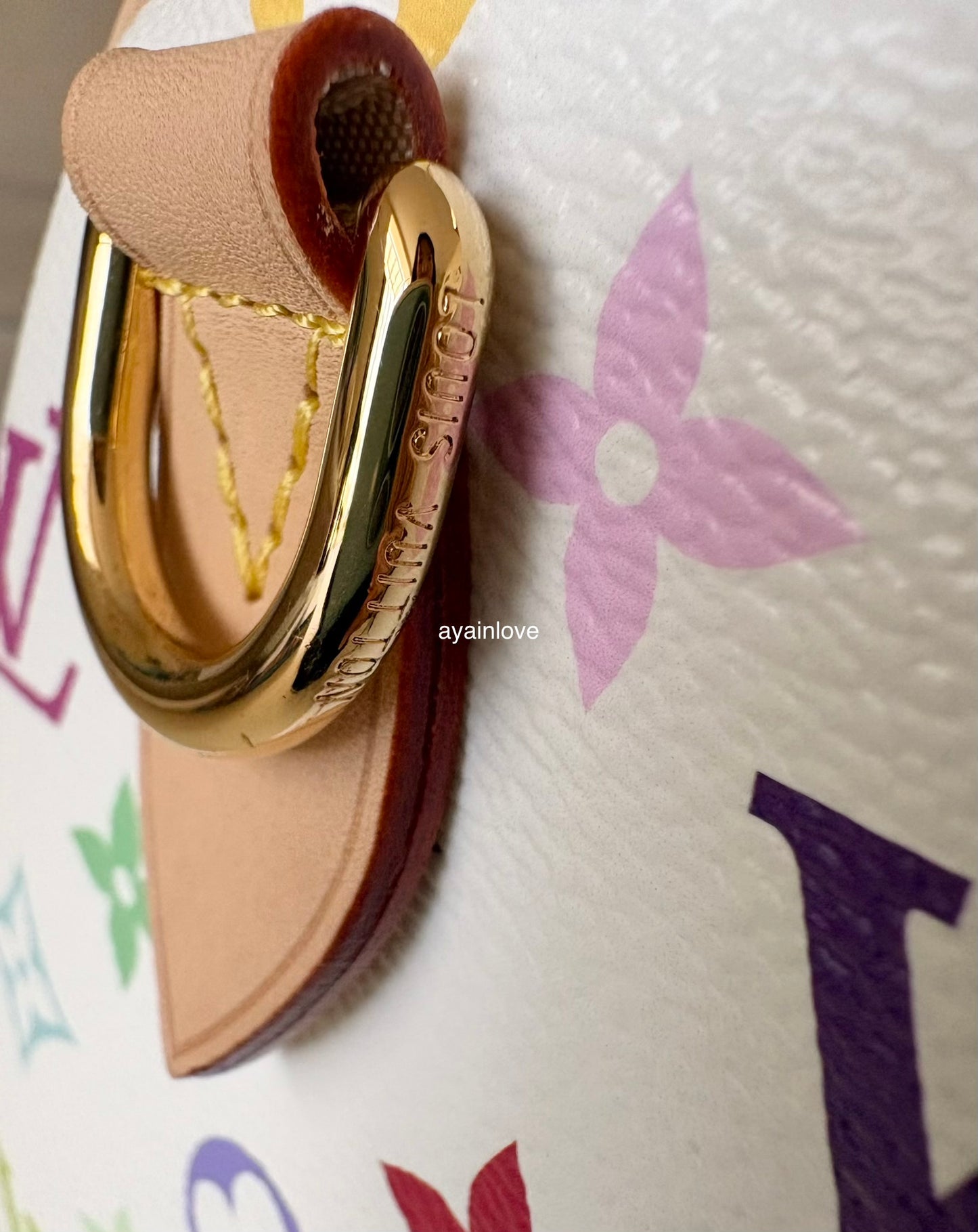 LOUIS VUITTON LV x TM White Multicolour Murakami Speedy 25 Gold Hardware