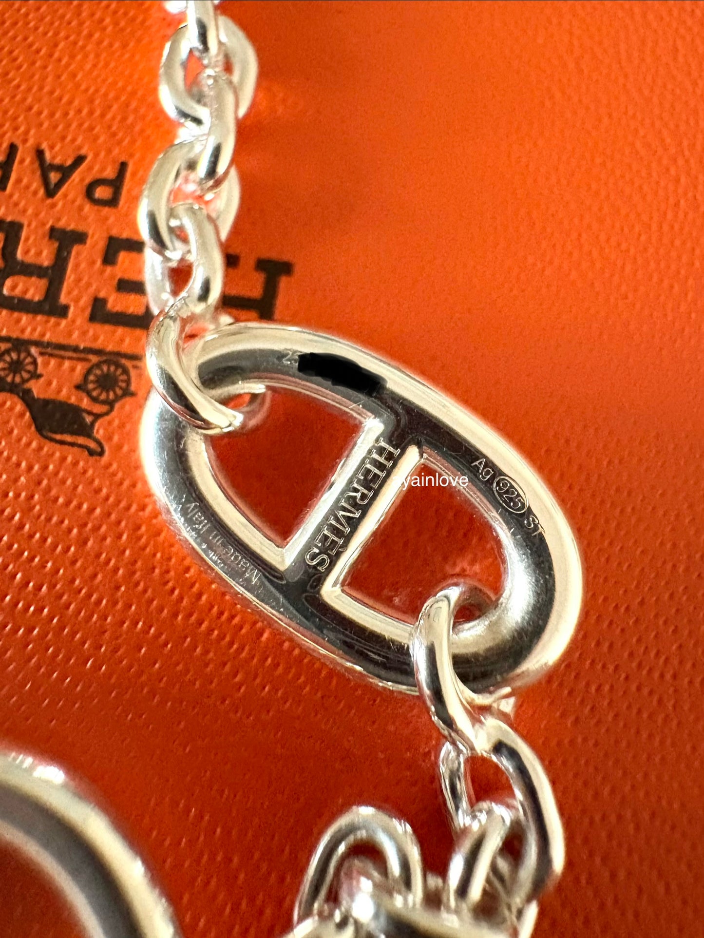 HERMES Farandole Sterling Silver Bracelet Size ST
