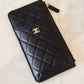 CHANEL Classic Black Caviar Phone Pouch Card Holder Gold Hardware