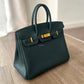 HERMES Birkin 25 Vert Cypress Togo Bag Gold Hardware U Stamp