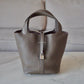 HERMES Picotin Lock 22 Etoupe Taurillion Clemence Palladium Hardware D Stamp
