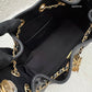 CHANEL 25 Mini Black Caviar Microchipped Bag Gold Hardware