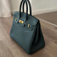 HERMES Birkin 25 Vert Cypress Togo Bag Gold Hardware U Stamp