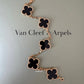 Van Cleef Arpels VCA 5 Motifs Bracelet Onyx 18KT Yellow Gold Vintage Alhambra