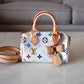 LOUIS VUITTON LV x TM White Multicolour Murakami Nano Speedy Gold Hardware