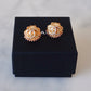 CHANEL 23C Shell CC Multicolour Crystal Stud Earrings Gold Hardware