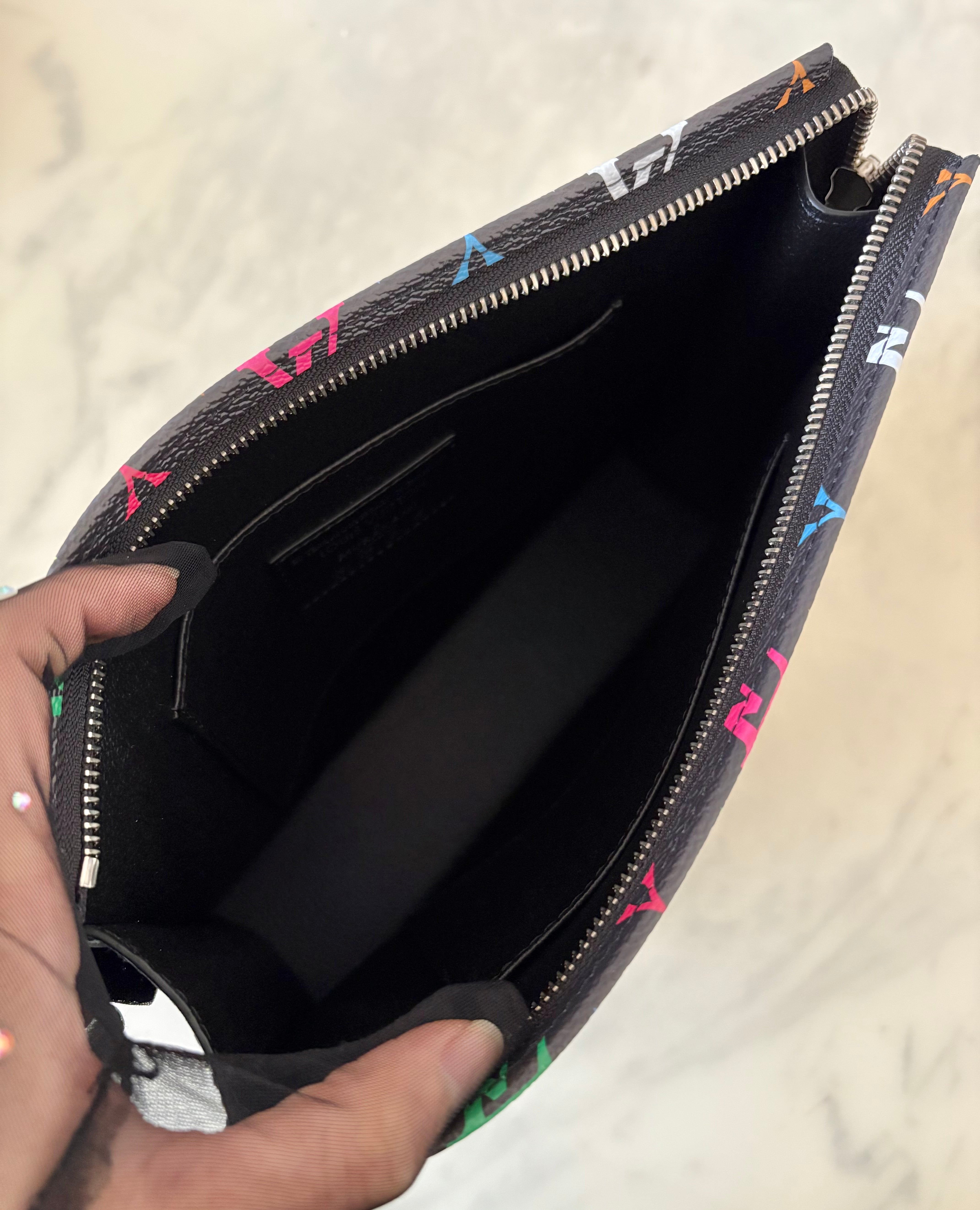 LOUIS VUITTON LV x TM Black Multicolour Rainbow Murakami Toiletry