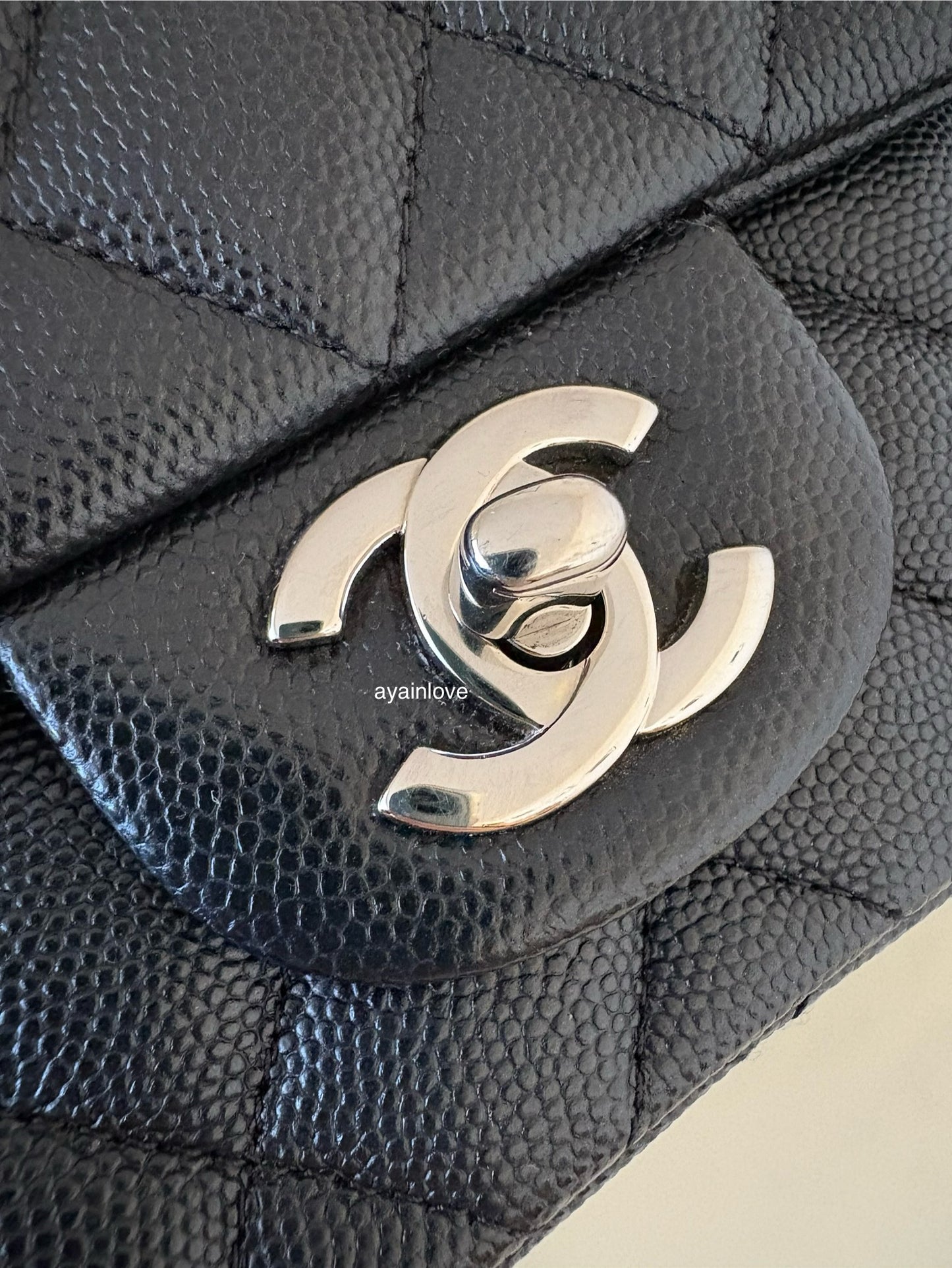 CHANEL 17B Black Caviar (Burgundy Interior) Quilted Square Mini Flap Bag Silver Hardware