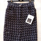 CHANEL 17B Houndstooth Black Silver Grey Wool Fantasy Tweed Skirt Size 38FR