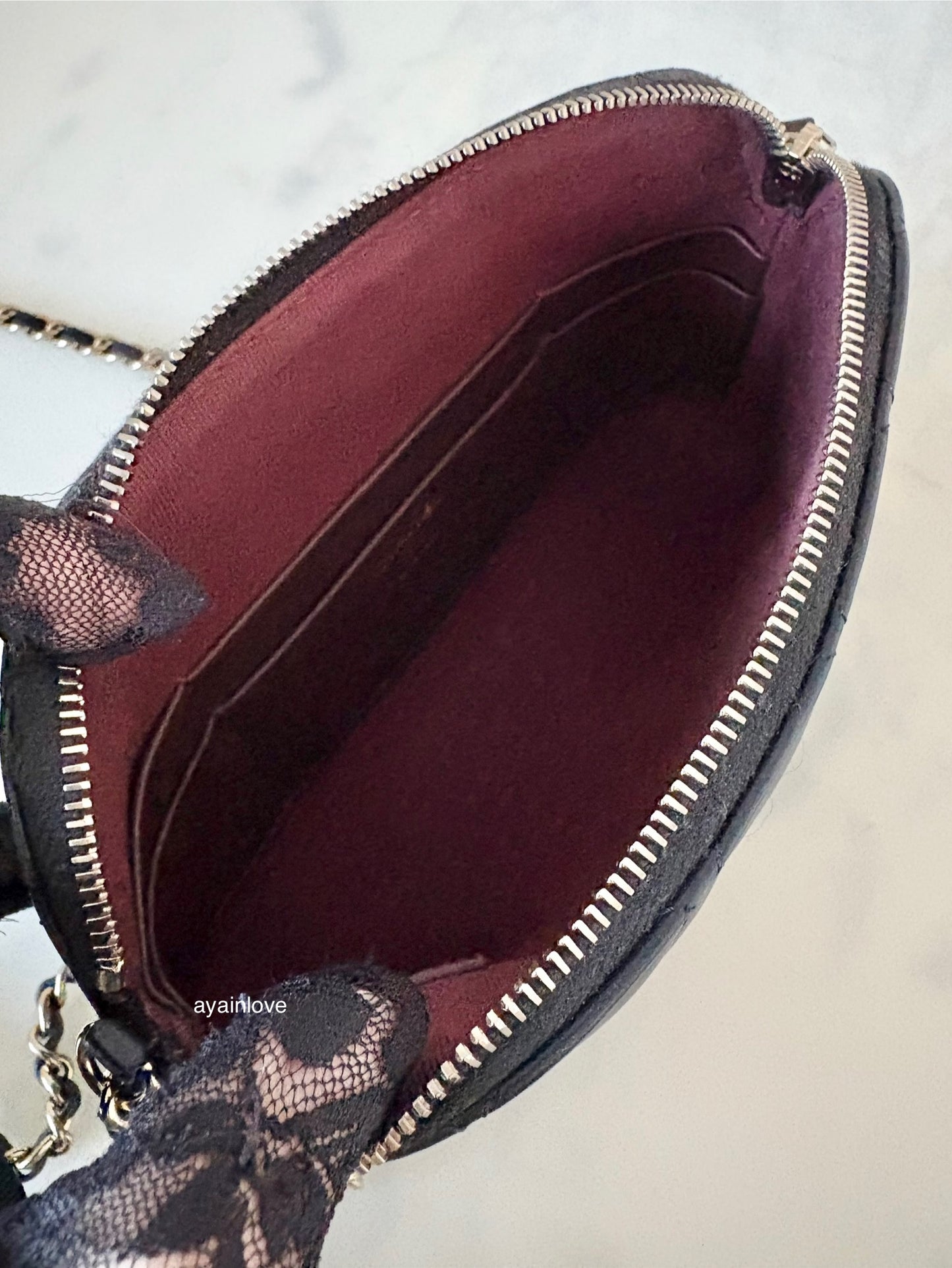 CHANEL Small Black Lambskin Zip Clutch on Chain Camera Bag Light Gold Hardware