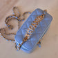 CHANEL 22S Pick Me Up Blue Caviar Top Handle Script Vanity Gold Hardware