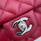 CHANEL 17B Red Caviar Quilted Classic Rectangular Mini Silver Hardware