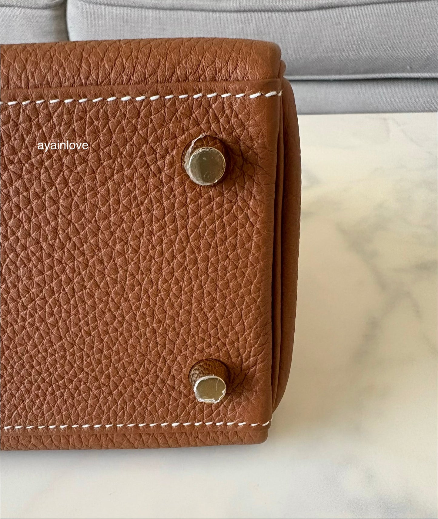 HERMES Kelly 25 Gold Togo Retourne Gold Hardware D Stamp