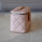 CHANEL 22C Light Beige Caviar Rectangular Vanity On Chain Light Gold Hardware