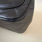 CHANEL Black Classic Quilted Square Mini Flap Bag Silver Hardware