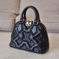 LOUIS VUITTON LV Alma BB Black Calfskin Bubblegram Bag Gold Hardware