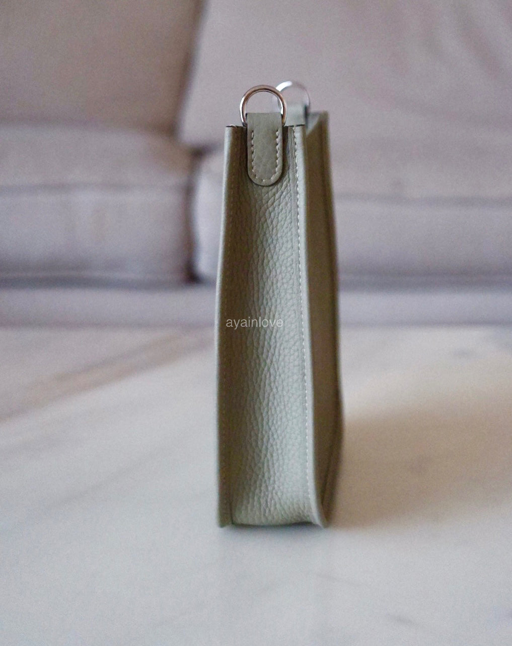 HERMES Mini Evelyne TPM 16 Amazone Sauge Green Clemence Palladium Hardware K Stamp